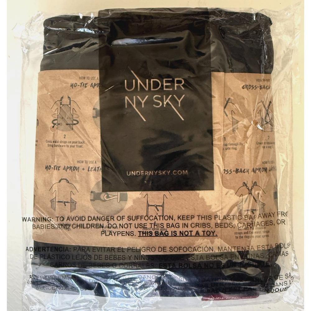 NEW Under NY Sky Apron No-Tie Black Denim Split Leg Few Spirits